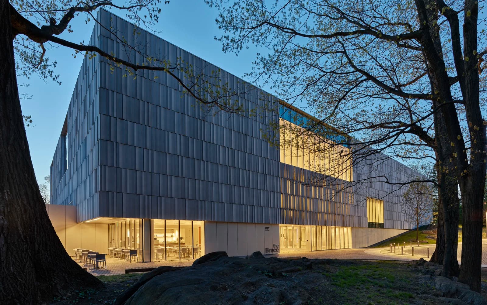 The exterior facade of the Bruce Museum in Greenwich, Connecticut
