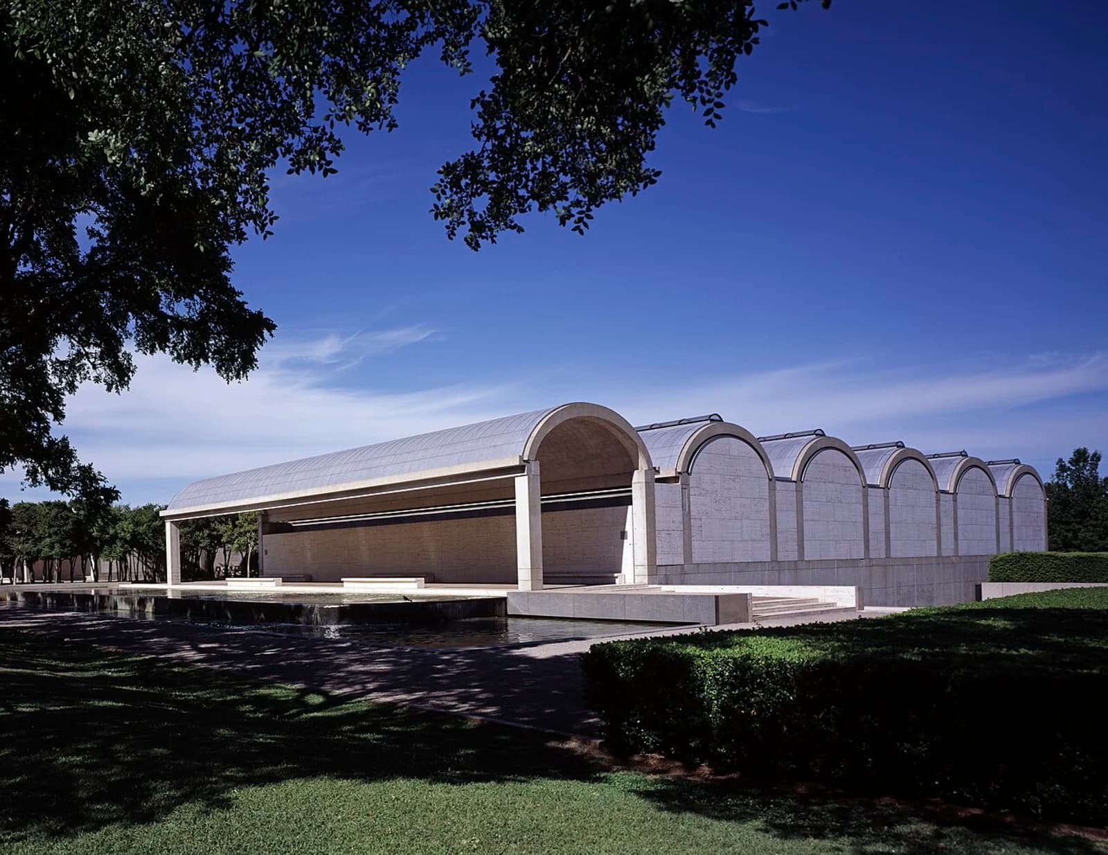 Exterior of the Kimbell Art Museum, Fort Worth, Texas, designed by Louis Kahn