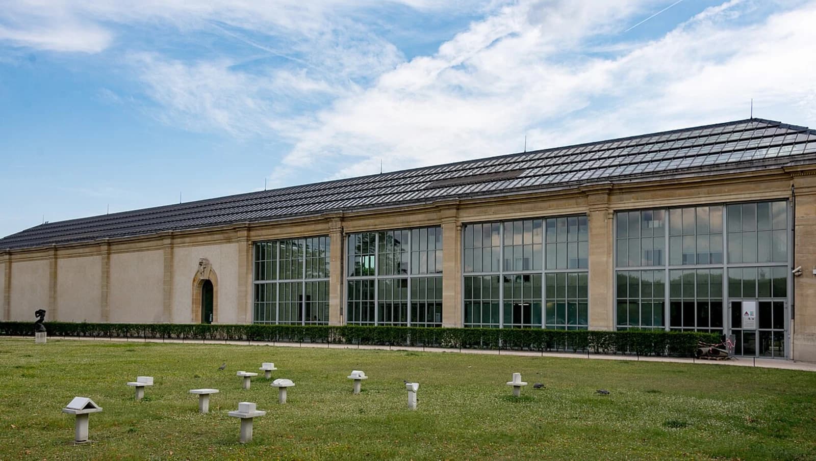 Exterior view of the Musée de l'Orangerie in the Tuileries Gardens, Paris, showing the neoclassical facade