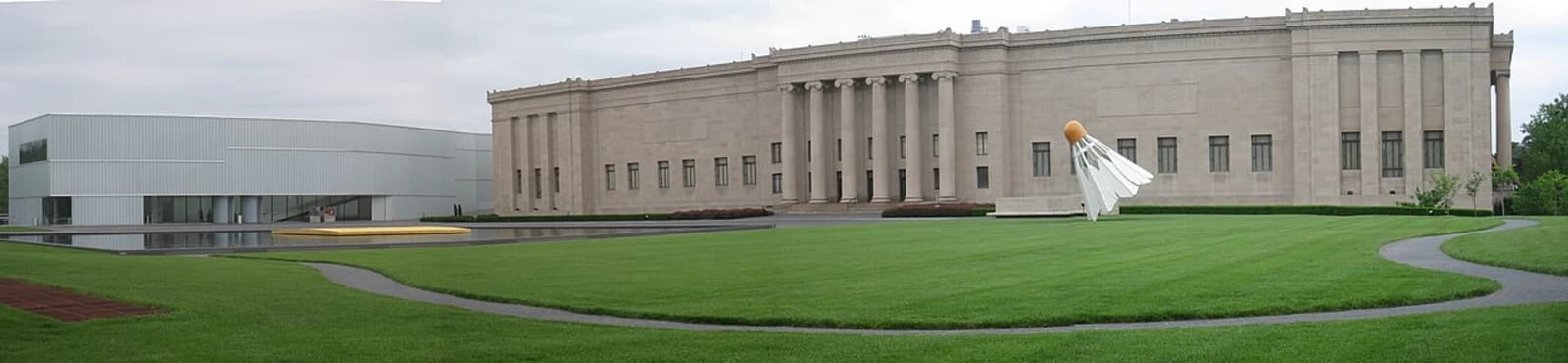 Panoramic view of the Nelson-Atkins Museum of Art facade, Kansas City