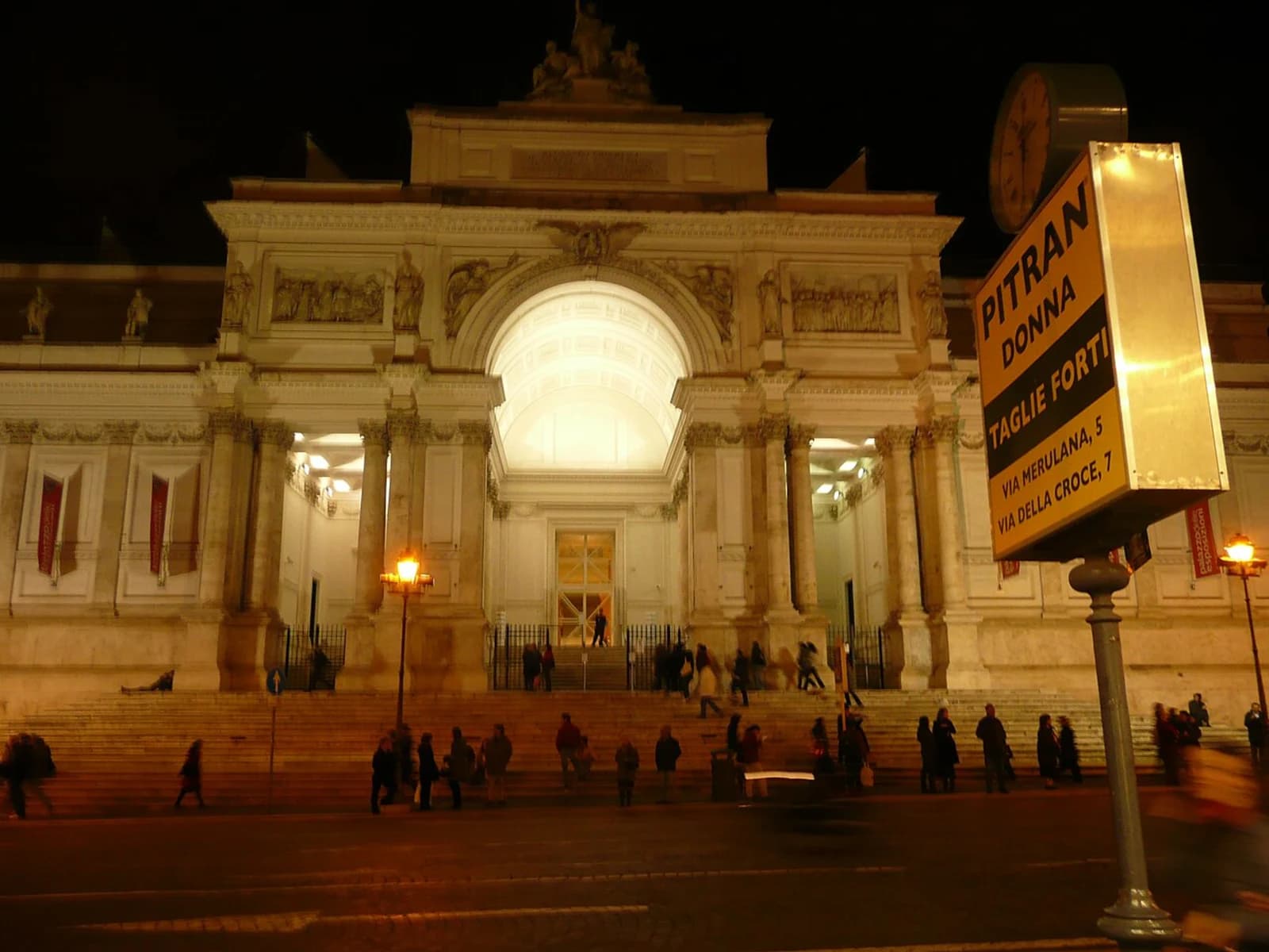 The neoclassical facade of the Palazzo delle Esposizioni on Via Nazionale in Rome