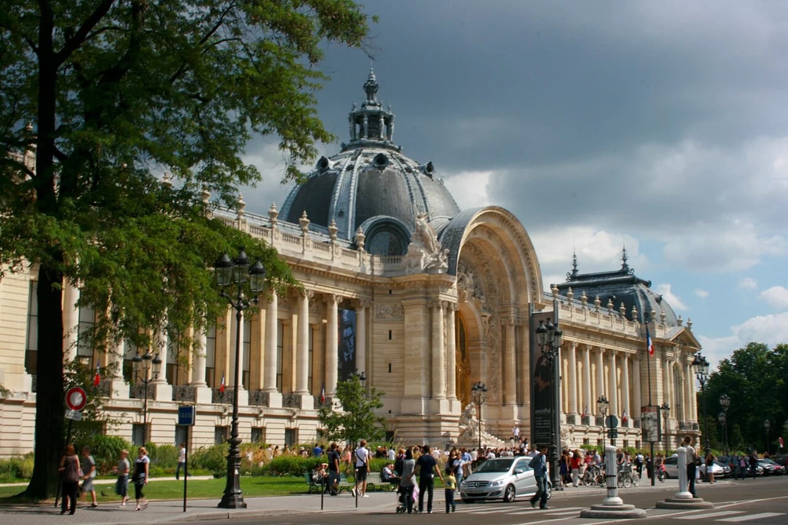 The Beaux-Arts facade of the Petit Palais museum on Avenue Winston Churchill in Paris