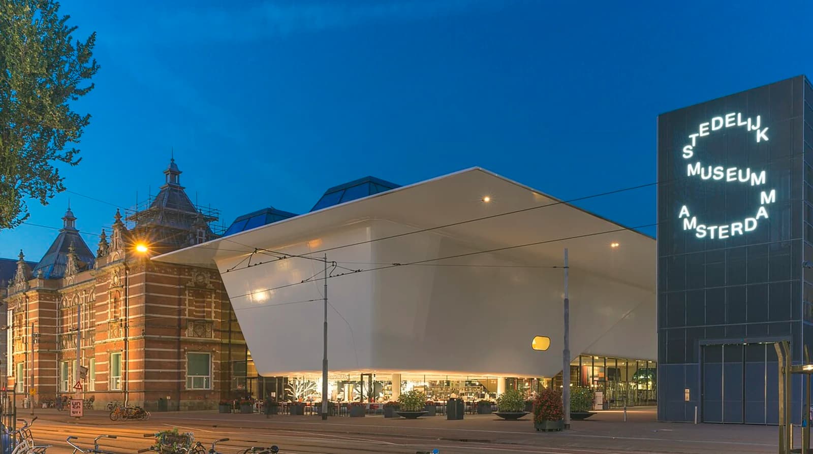 The Stedelijk Museum Amsterdam with its distinctive new wing extension