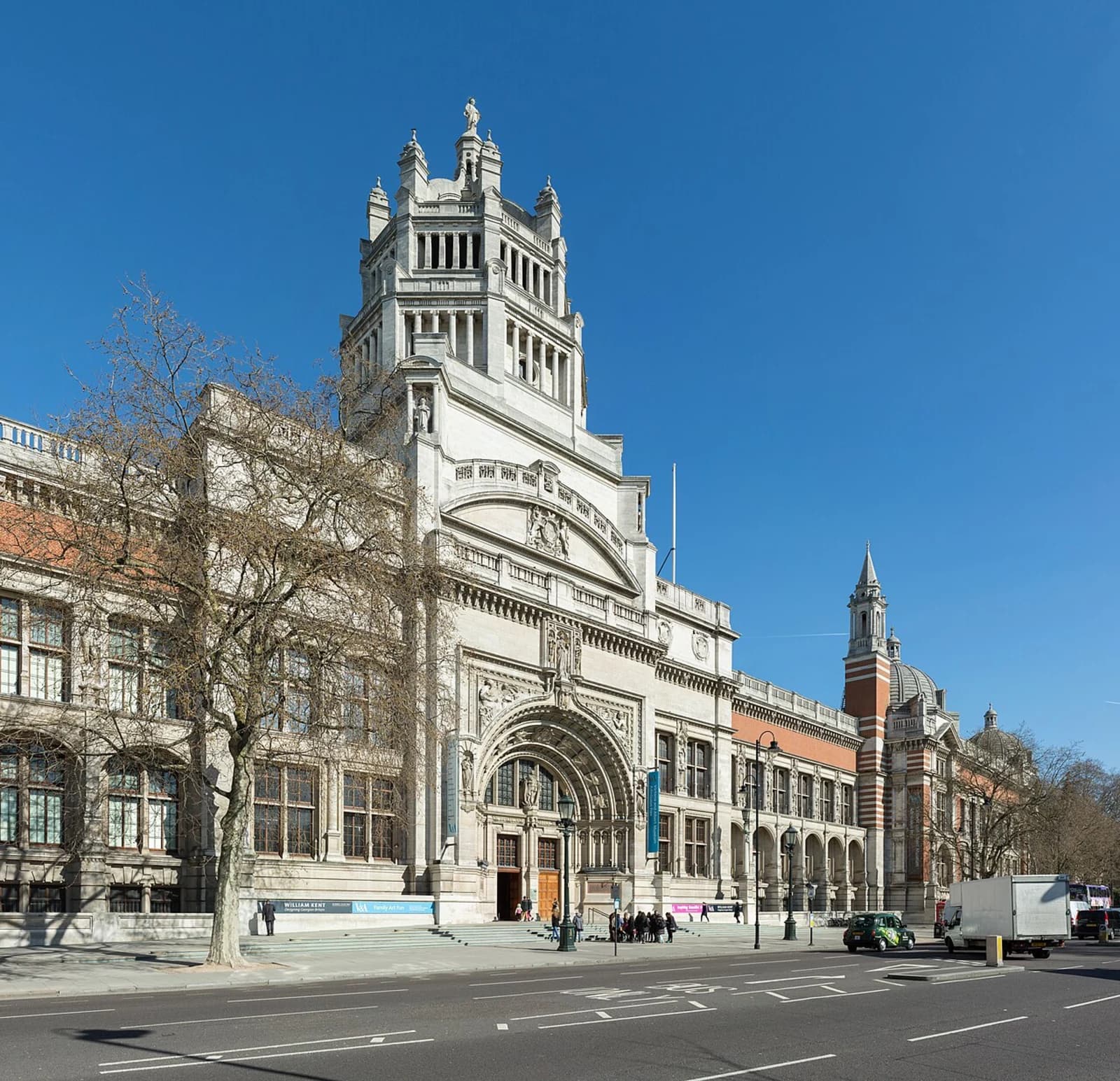 The southern entrance facade of the Victoria and Albert Museum, London