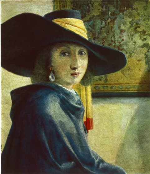 Lady with a Blue Hat, a c. 1930 painting in the style of Johannes Vermeer, attributed to Han van Meegeren