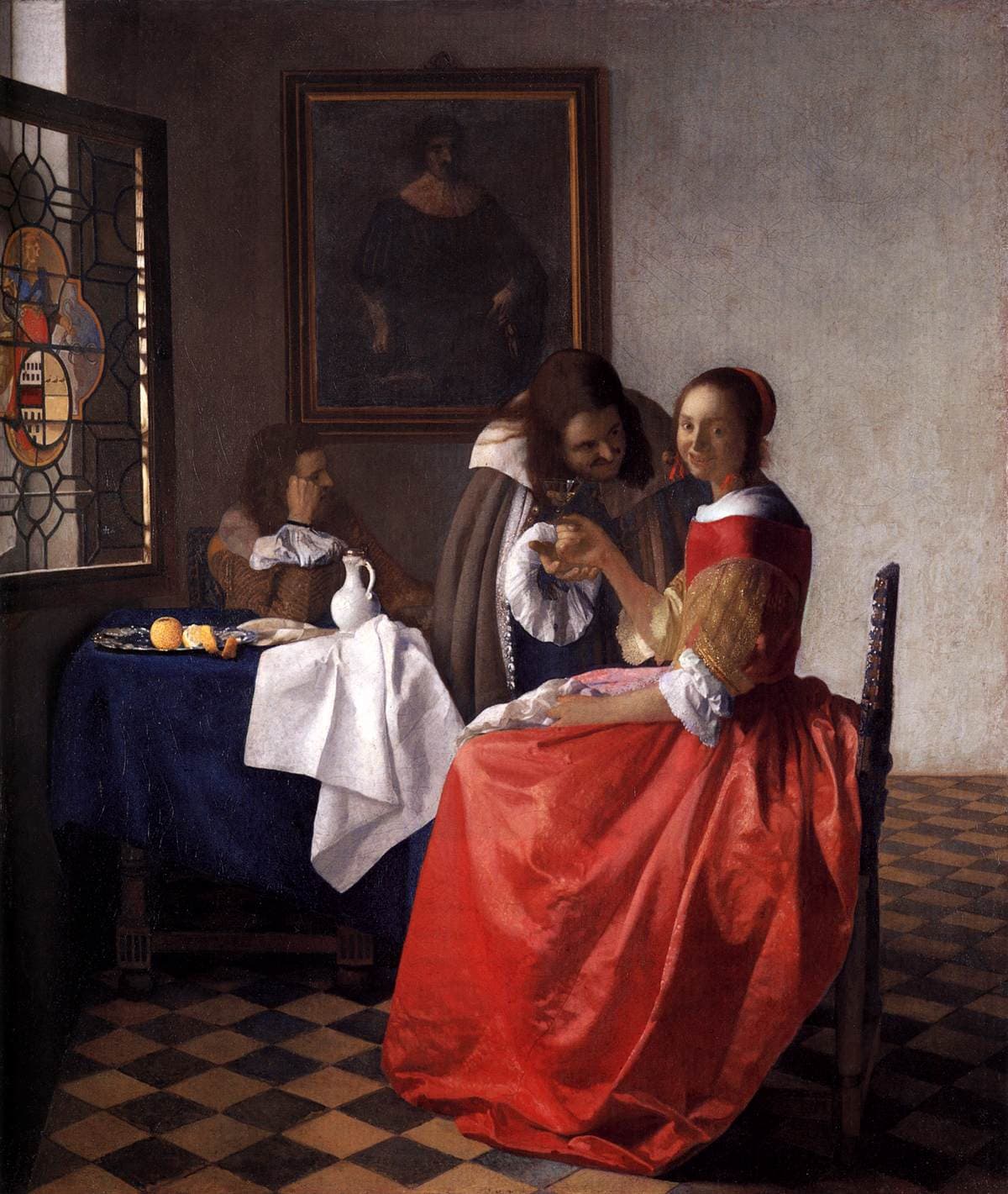 The Girl with a Wine Glass by Johannes Vermeer