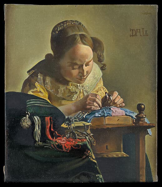 The Lacemaker, a 1955 copy after Vermeer by Salvador Dalí